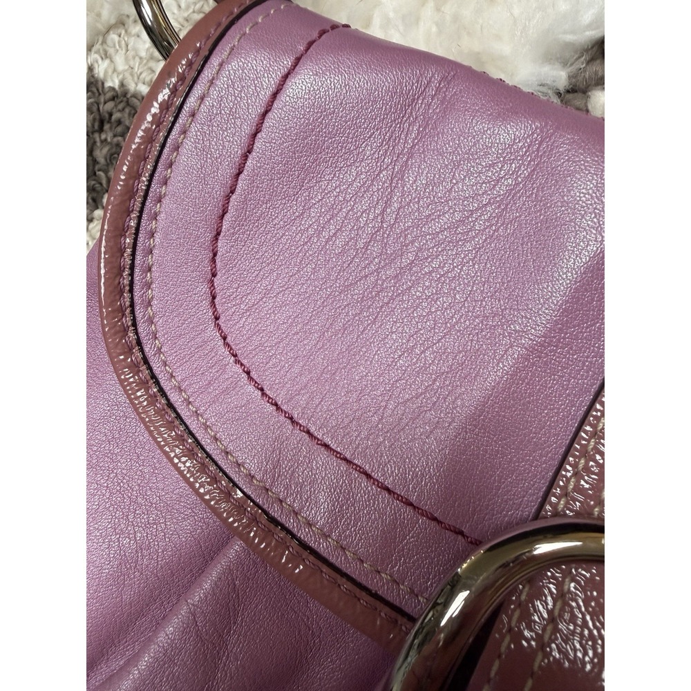 Y2K VTG Rare Coach Flap Soho Big Buckle Shoulder Bag Pink‎ Purple Purse F15204 - Picture 11 of 16